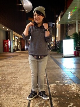 「TYPE BLUE（タイプブルー）のアイテム（パンツ）」を使った、sakiさん（レディース・147cm）の秋コーディネート