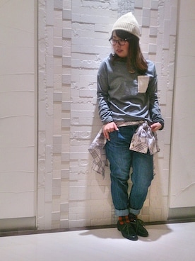 「TYPE BLUE（タイプブルー）のアイテム（パンツ）」を使った、sakiさん（レディース・147cm）の冬コーディネート