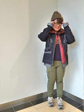 「TYPE BLUE（タイプブルー）のアイテム（デニムジャケット）」を使った、sakiさん（レディース・147cm）の冬コーディネート