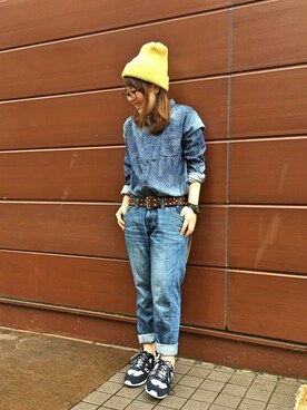 「TYPE BLUE（タイプブルー）のアイテム（シャツ/ブラウス）」を使った、sakiさん（レディース・147cm）の春コーディネート