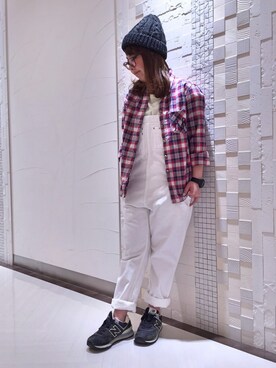 「TYPE BLUE（タイプブルー）のアイテム（サロペット/オーバーオール）」を使った、sakiさん（レディース・147cm）の春コーディネート