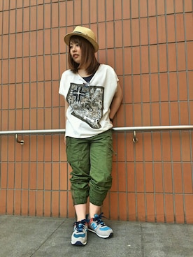 「TYPE BLUE（タイプブルー）のアイテム（帽子）」を使った、sakiさん（レディース・147cm）の春コーディネート