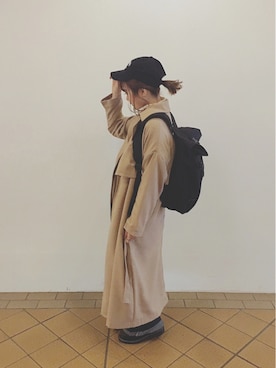 「WEGO（ウィゴー）のアイテム（トレンチコート）」を使った、小林佳奈さん（レディース・155cm）の秋コーディネート