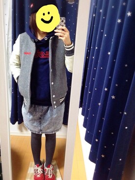 「MILKFED.」｜「アイテム（スタジャン）」を使った、sayuriさん（レディース・155cm）の秋コーディネート