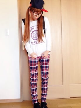 「チェッカーズ同盟」｜ちゃーちゃんさん（レディース・161cm）の秋コーディネート