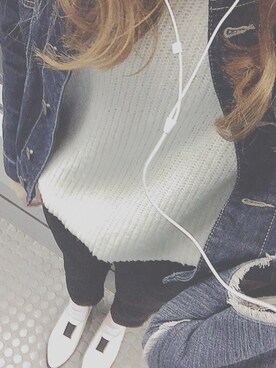 「学校」｜「アイテム（デニムジャケット）」を使った、H♡さん（レディース・166cm）の春コーディネート