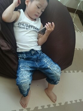 「DENIM BAR（デニム　バー）のアイテム」を使った、TaQさん（キッズ・90cm）の夏コーディネート