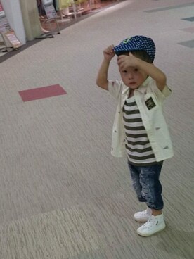 「DENIM BAR（デニム　バー）のアイテム」を使った、TaQさん（キッズ・100cm）の夏コーディネート