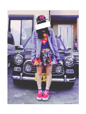 「SUPERMAN（スーパーマン）のアイテム」を使った、グリさん（レディース・149cm）の秋コーディネート