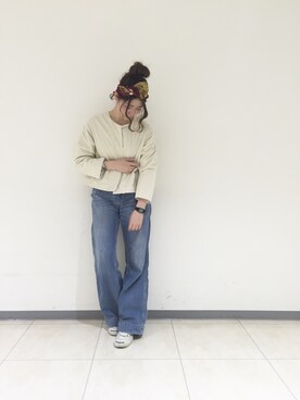 「ノーカラージャケット」｜くりためいさん（レディース・160cm）の冬コーディネート