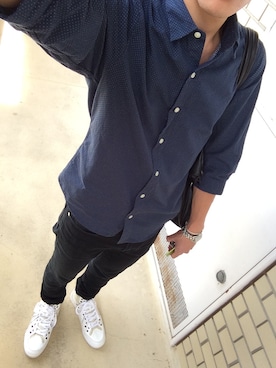 「ネイビーシャツ」｜Ootomo Ryouskeさん（メンズ・172cm・20代）の夏コーディネート
