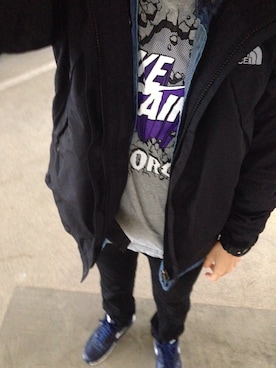 「アイテム（ナイロンジャケット）」を使った、いちろーさん（メンズ・162cm）の冬コーディネート