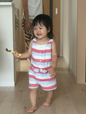 「1歳半」｜「アイテム（サロペット/オーバーオール）」を使った、Nanaさん（キッズ・80cm）の夏コーディネート