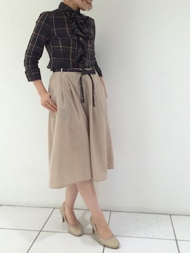 「シャツイン」｜cojiさん（レディース・157cm）の秋コーディネート