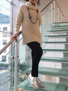 「NARACAMICIE（ナラカミーチェ）のアイテム（アクセサリー）」を使った、cojiさん（レディース・157cm）の冬コーディネート