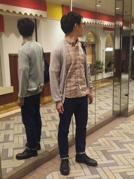 「デンハム」｜「アイテム（ブーツ）」を使った、sshmさん（メンズ・176cm）の春コーディネート