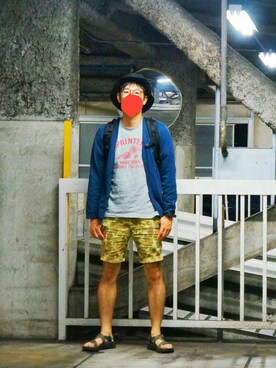 「カモ柄」｜「アイテム（アナログ腕時計）」を使った、sshmさん（メンズ・176cm）の秋コーディネート