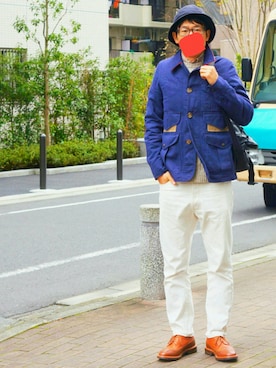 カバーオールを使った 白パン のメンズ人気ファッションコーディネート Wear