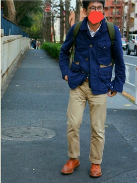 「KEATON CHASE（キートンチェイス）のアイテム」を使った、sshmさん（メンズ・176cm）の春コーディネート