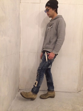 「THOM BROWNE（トムブラウン）のアイテム」を使った、小林綾太さん（メンズ・180cm）の春コーディネート