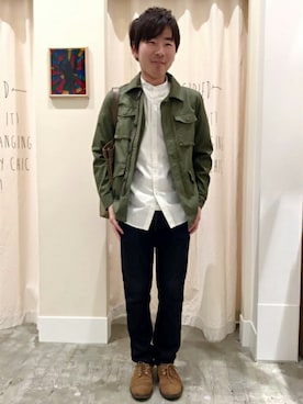 「coenスタッフスタイリング」｜「アイテム（その他アウター）」を使った、ポメたろう。【coen】さん（メンズ・166cm）の春コーディネート