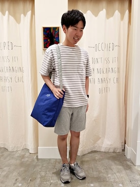 「久々新宿店集合～のアイテム（その他、ホワイト系）」を使った、ポメたろう。【coen】さん（メンズ・166cm）の夏コーディネート