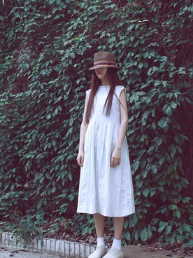 「babestyleのアイテム（ワンピース、ホワイト系）」を使った、mm-MoMoさん（レディース・165cm）の夏コーディネート