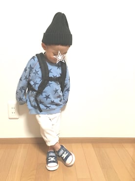 「2歳3ヶ月」｜「アイテム（バッグ）」を使った、LeO*さん（キッズ・80cm）の春コーディネート