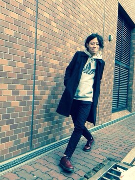 「アイテム（ステンカラーコート）」を使った、Tkさん（メンズ・172cm・10代）の冬コーディネート
