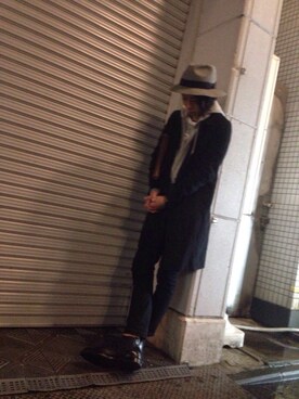 「CA4LA（カシラ）のアイテム（ハット、グレー系）」を使った、Tkさん（メンズ・173cm）の冬コーディネート