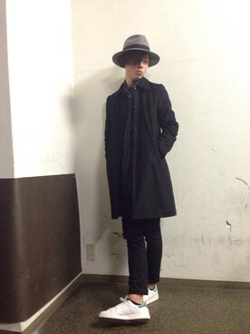 「ZARA（ザラ）のアイテム（シャツ/ブラウス、ブルー系）」を使った、Tkさん（メンズ・173cm）の冬コーディネート