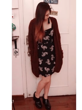「MONKI（モンキ）のアイテム（カバーオール）」を使った、Bibiさん（レディース・151cm）の冬コーディネート