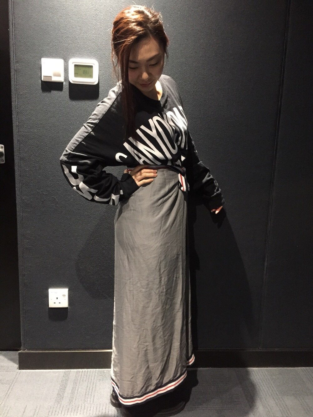 「scarf」｜「asosのアイテム（マフラー、グレー系）」を使った、Bibiさん（レディース・152cm）の冬コーディネートの1枚目の写真