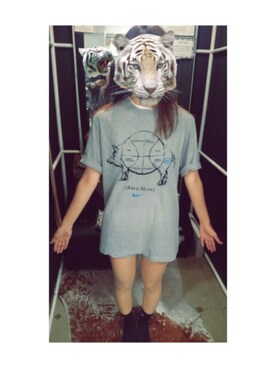 「GALLERIE（ギャレリー）のアイテム（Tシャツ/カットソー）」を使った、ぽ       んさん（レディース・157cm）の春コーディネート