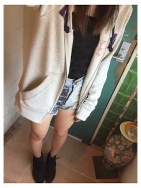 「Desigual（デシグアル）のアイテム（パーカー）」を使った、ぽ       んさん（レディース・157cm）の秋コーディネート