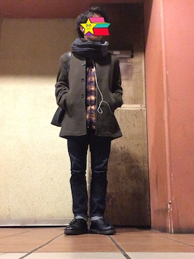 「カーキアウター」｜「アイテム（その他アウター）」を使った、ゆう。さん（メンズ・166cm）の秋コーディネート