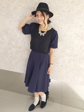 「DISCOAT（ディスコート）のアイテム（帽子）」を使った、YUKO☆さん（レディース・165cm）の秋コーディネート