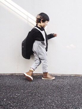 「息子」｜「アイテム（サロペット/オーバーオール）」を使った、norikofさん（キッズ・100cm）の春コーディネート