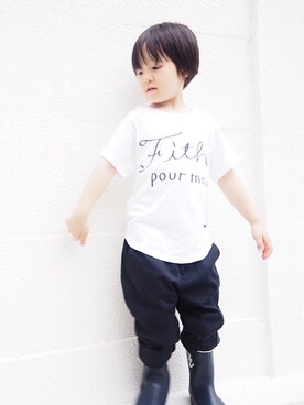 「FITH（フィス）のアイテム（チノパンツ）」を使った、norikofさん（キッズ・110cm）の夏コーディネート