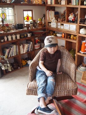 「BLEU H. （ブルーオリゾン）のアイテム」を使った、norikofさん（キッズ・110cm）の夏コーディネート