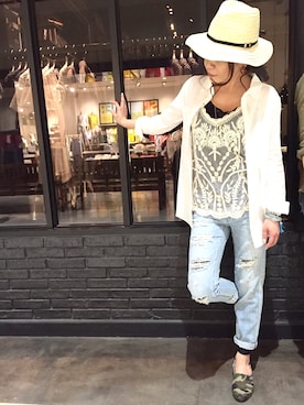 「アイテム（タンクトップ）」を使った、1mizさん（レディース・160cm）の春コーディネート