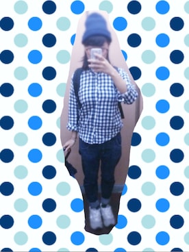 「GAP（ギャップ）のアイテム（シャツ/ブラウス、ブルー系）」を使った、＊＊＊Ginie＊＊＊さん（レディース・157cm）の秋コーディネート