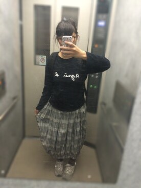 「agnes b.（アニエスベー）のアイテム（スウェット、ブラック系）」を使った、＊＊＊Ginie＊＊＊さん（レディース・157cm）の秋コーディネート