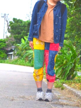 「BEAMS BOY（ビームスボーイ）のアイテム（その他パンツ、その他）」を使った、＊＊＊Ginie＊＊＊さん（レディース・157cm）の夏コーディネート