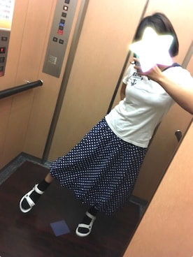 「BEAMS BOY（ビームスボーイ）のアイテム（スカート、ブルー系）」を使った、＊＊＊Ginie＊＊＊さん（レディース・157cm）の夏コーディネート