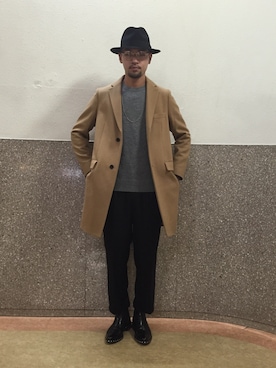 「GIVENCHY（ジバンシイ）のアイテム（ブーツ）」を使った、いちえさん（メンズ・180cm）の冬コーディネート