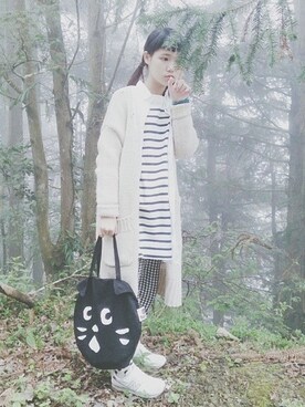 「無印良品（ムジルシリョウヒン）のアイテム（ワンピース/ドレス）」を使った、川 葵 子さん（メンズ・158cm）の春コーディネート