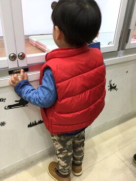 「OSHKOSH（オシュコシュ）のアイテム（ブーツ）」を使った、♡Ayumiki♡さん（キッズ・90cm）の冬コーディネート