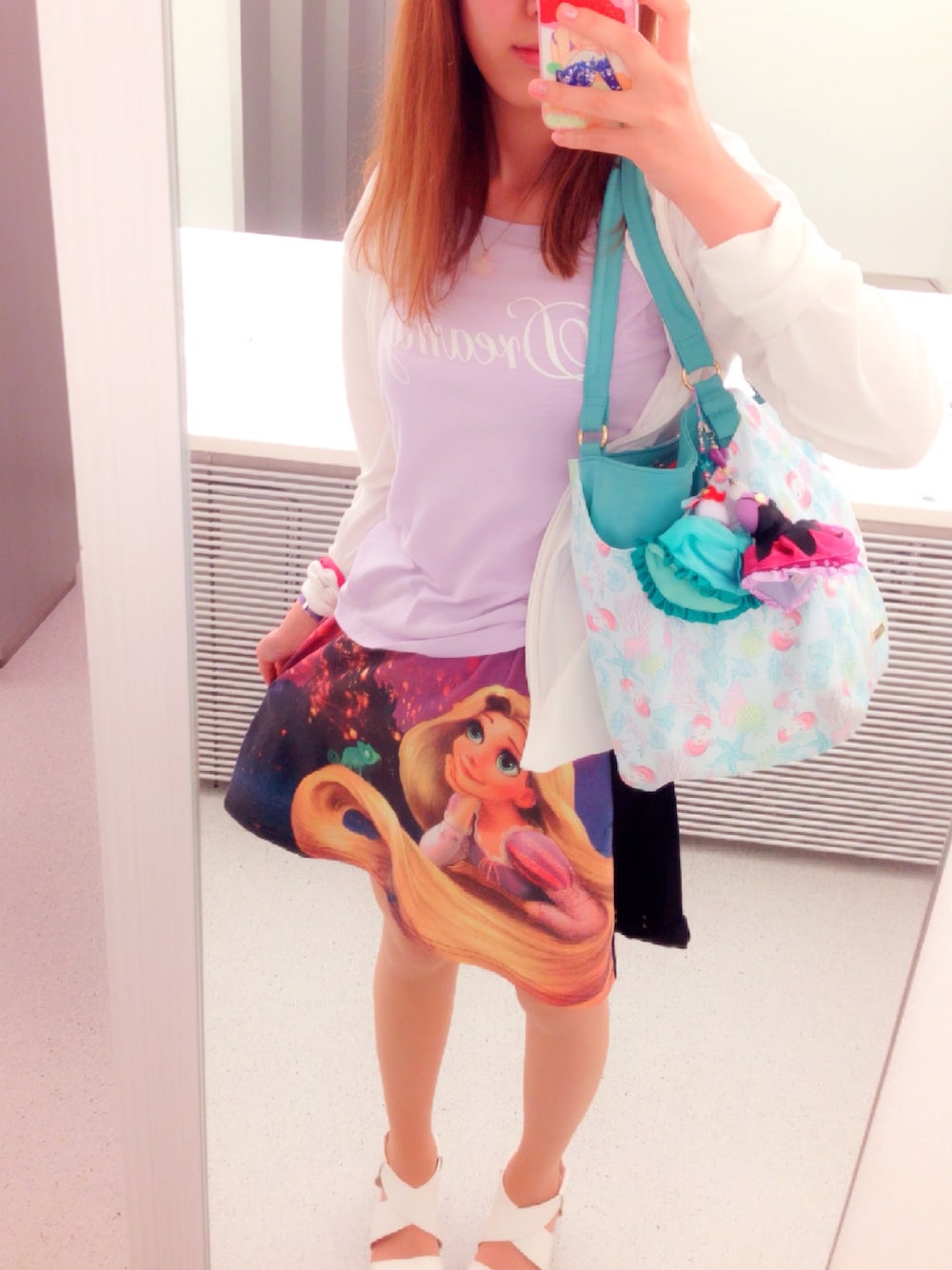「rapunzel、Ariel、ラプンツェル、アリエル、ディズニー」｜「Availのアイテム（スカート、ブラック系）」を使った、Kanaさん（レディース・162cm）の夏コーディネートの1枚目の写真