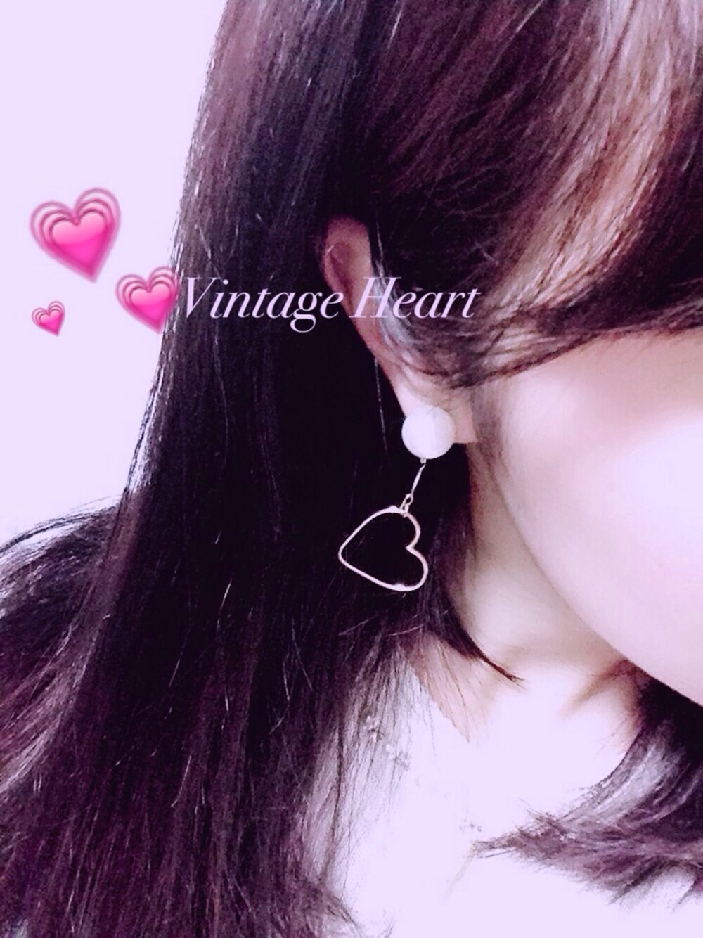 「ハンドメイド、ピアス、ハート、ハートモチーフ、パールアクセ、パールピアス、パール、アクセサリー」｜「graceのアイテム（ピアス（両耳用）、ゴールド系）」を使った、Kanaさん（レディース・161cm）の冬コーディネートの1枚目の写真